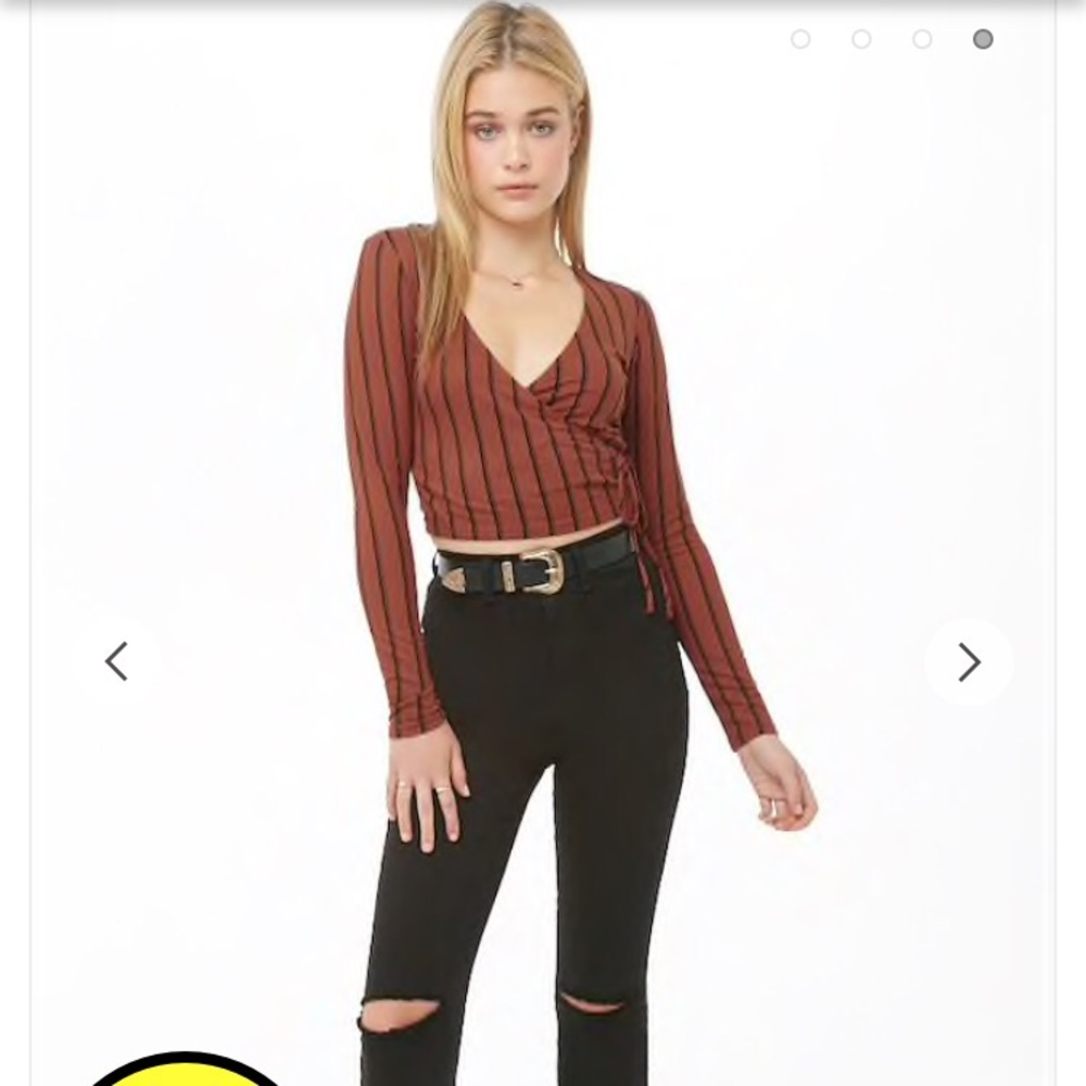 Forever21 Striped Wrap Top